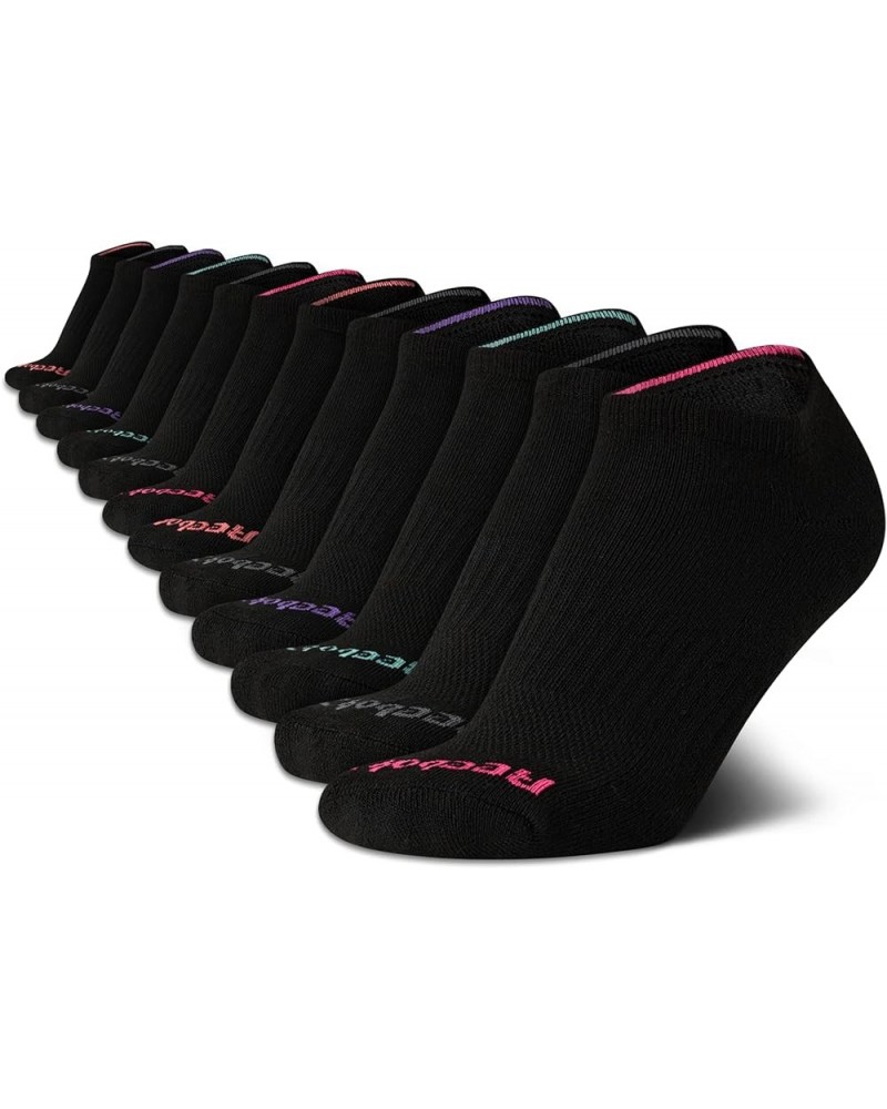 Women's No Show Athletic Breathable Low Cut Cushioned Socks (12 Pack) Solid Black $13.99 Activewear