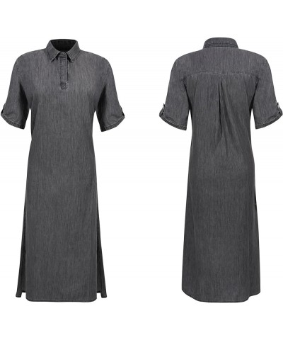 Women Denim Dress Casual Jean Dress for Summer 52 Black $22.07 Dresses
