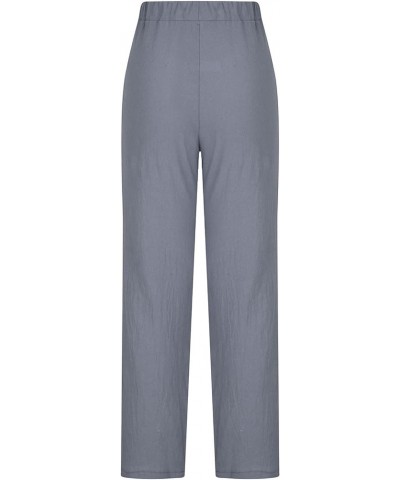 Linen Pants Women Summer 2023 Casual Loose Wide Leg Lounge Trousers Lightweight Breathable Flowy Beach Boho Pants 38 Gray $9....