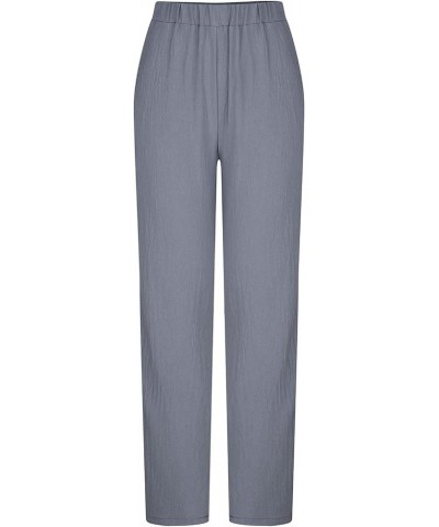 Linen Pants Women Summer 2023 Casual Loose Wide Leg Lounge Trousers Lightweight Breathable Flowy Beach Boho Pants 38 Gray $9....