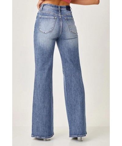 Risen Jeans - Mid Rise Flap Slim Wide Leg Pants - RDP5314 Mediumblue $43.17 Jeans