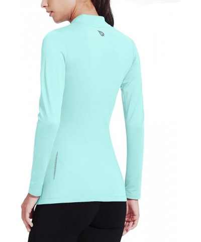 Women's Thermal Shirts Long Sleeve Tops Running Workout Fleece Clothes Cold Weather Mock Neck Hiking Ski Gear Aqua $18.01 Und...