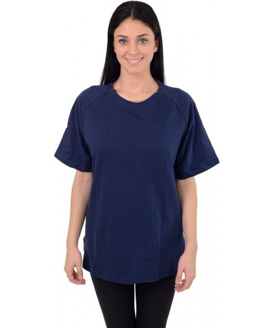 Premium Port Access Chemo Tshirt Recovery Dual Access Tee Side Open Shirt Navy/Women $12.99 T-Shirts