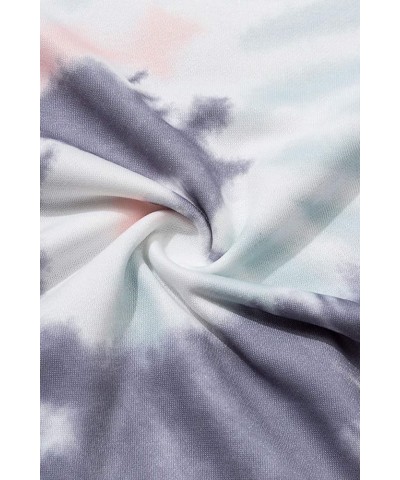 Womens Tie Dye Crewneck Pullover Shirt Lightweight Sweatshirt Casual Loose Trendy Puff Sleeves Long Sleeve Tops A03-gray Blue...