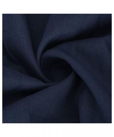 Womens Plus Size Loose Jumpsuit Cotton Linen Square Neck Cap Sleeve Casual Oversized Baggy Rompers Wide Leg Long Pants 2-navy...