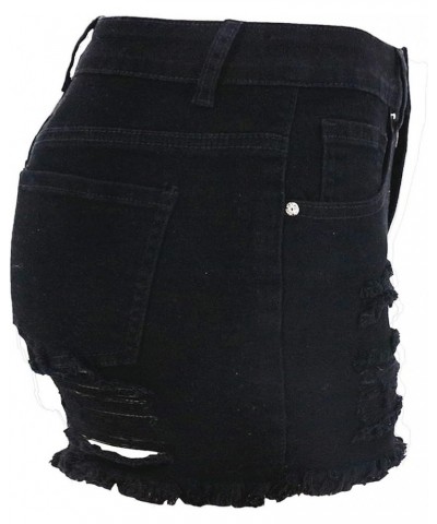 Women's Curved Jean Shorts Sexy Butt Lift Ripped Stretch Skinny Frayed Summer Beach Casual Short Denim Shorts 170 Black $19.9...