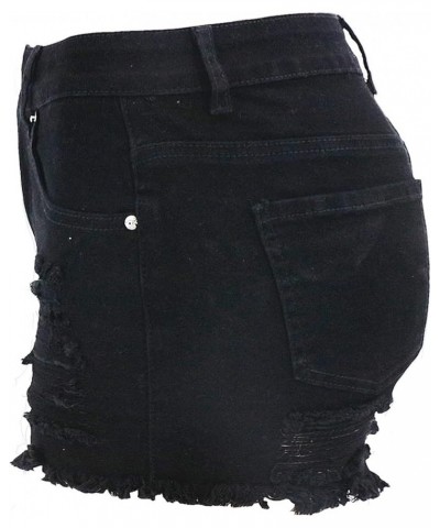 Women's Curved Jean Shorts Sexy Butt Lift Ripped Stretch Skinny Frayed Summer Beach Casual Short Denim Shorts 170 Black $19.9...