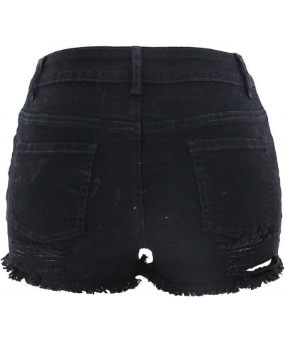 Women's Curved Jean Shorts Sexy Butt Lift Ripped Stretch Skinny Frayed Summer Beach Casual Short Denim Shorts 170 Black $19.9...