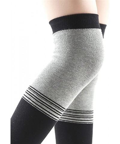 Women's Long Warm Socks Non-Slip Skid Cotton Toes Socks for Pilates Yoga Fitness Black Black Stripe $9.90 Activewear