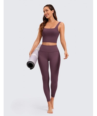 Butterluxe Womens Square Neck Longline Sports Bra - Workout Crop Tank Tops Padded with Built in Shelf Yoga Bra Arctic Plum $2...