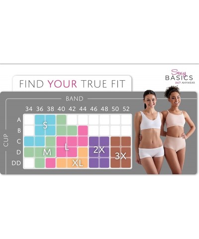 Women's Cotton Spandex Racer Back Bra | 4 Way Stretch Pullover Sport Comfort Bra (Multi-Pack) 5 Pack -Assorted Color Grab Bag...
