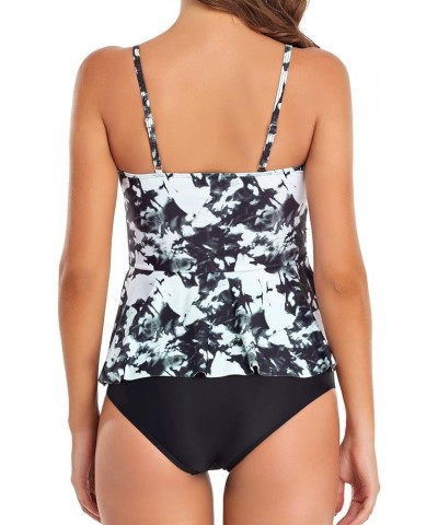 Tankini Swimsuit for Women Plus Size Bathing Suits Tummy Control High Waisted Two Piece Full Coverage Swimswear Tie-dyed in B...