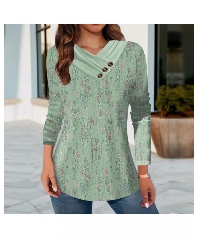 Womens Long Sleeve Tunic Tops Button V Neck Shirts Dressy Casual Blouses Plus Size Tunics Or Tops To Wear With Leggings B-gre...