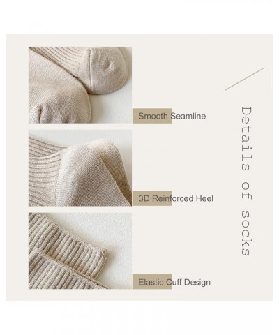Women Cute Cotton Crew Socks Athletic Aesthetic Soft Casual Neutral Slouchy Boot Dress Socks Girls Granola Essentials 3 Pairs...
