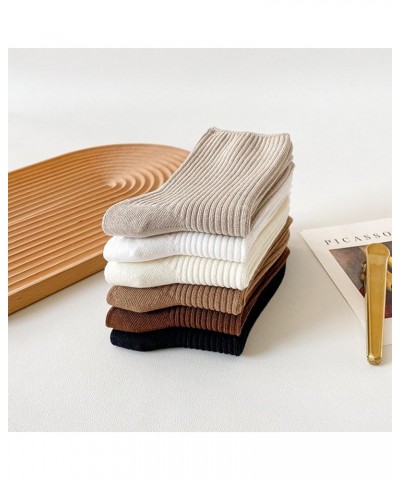 Women Cute Cotton Crew Socks Athletic Aesthetic Soft Casual Neutral Slouchy Boot Dress Socks Girls Granola Essentials 3 Pairs...