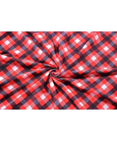 Womens Plus Size Summer Dresses Empire Waist Casual Plus Size Knee-Length Dresses with Pockets Red Plaid $17.79 Dresses