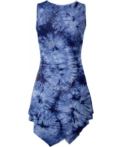 Women's Sleeveless Boho Tie-Dye Ombre Tunic Tank Top Wt1065_navy $9.78 Tanks