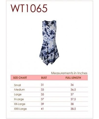 Women's Sleeveless Boho Tie-Dye Ombre Tunic Tank Top Wt1065_navy $9.78 Tanks
