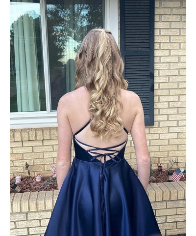 Women's Short Homecoming Dresses with Pockets Backless Satin Prom Dress for Teens 2024 Rose Gold $26.87 Dresses