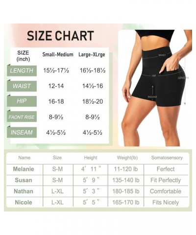 3 Pack Biker Shorts for Women with Pockets- 5'' High Waisted Tummy Control Workout Yoga Black Running Shorts 03,black,grey,li...