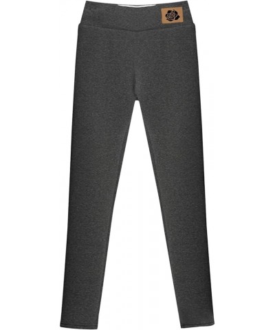 Fleece Lined Leggings Women Winter Warm Sherpa Lined Leggings Cold Weather Fuzzy Thermal Pants Thick Tights 2023 D01-dark Gra...