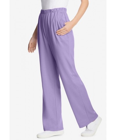 Women's Plus Size 7-Day Knit Wide-Leg Pant Turq Blue $17.14 Pants