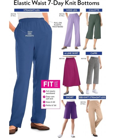 Women's Plus Size 7-Day Knit Wide-Leg Pant Turq Blue $17.14 Pants