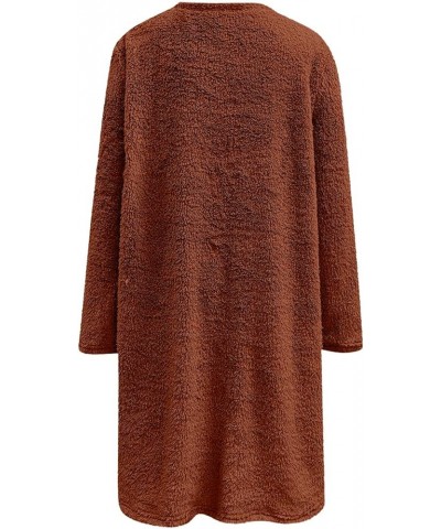 Womens 2023 Winter Fleece Jacket Sweater Warm Solid Color Outerwear Lightweight Casual Loose Coat with Pockets 2-coffee $8.00...