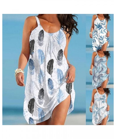 Summer Dresses for Women Casual Spaghetti Strap Boho Floral Sundress Plus Size Sleeveless Beach Tank Wrap Dress Khaki $3.47 A...