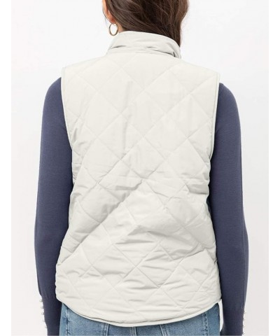 Women’s Quilted Vest – Reversible Lightweight Sleeveless Full Zip Up Faux Fur Lining Gilet Jacket with Pockets Ivory $22.17 V...