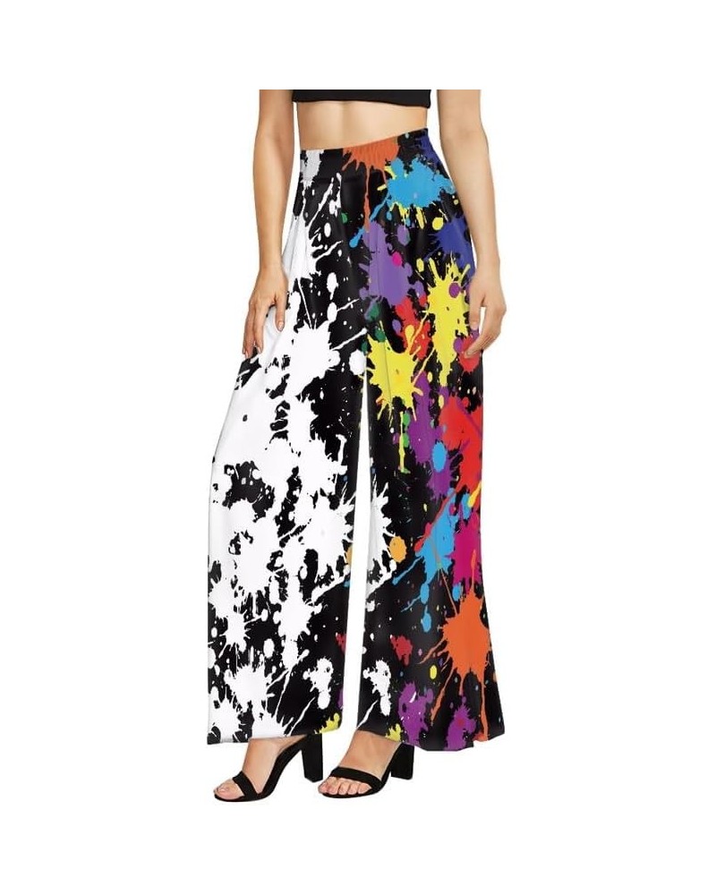 Galaxy Women's High Waist Pants Chemical Element Beach Palazzo Long Pants Blood Splatter Lounge Pant Trousers Artistic Splatt...