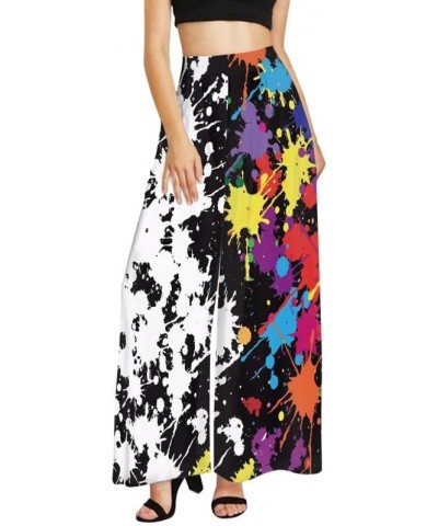 Galaxy Women's High Waist Pants Chemical Element Beach Palazzo Long Pants Blood Splatter Lounge Pant Trousers Artistic Splatt...