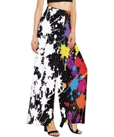 Galaxy Women's High Waist Pants Chemical Element Beach Palazzo Long Pants Blood Splatter Lounge Pant Trousers Artistic Splatt...