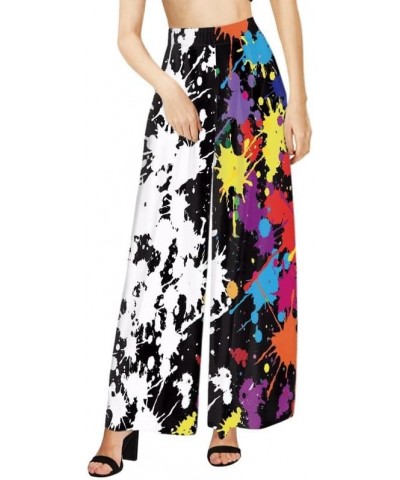 Galaxy Women's High Waist Pants Chemical Element Beach Palazzo Long Pants Blood Splatter Lounge Pant Trousers Artistic Splatt...