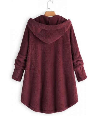 Oversized Cardigans for Women Hooded Fleece Faux Fur Hooded Coats Button Soft Coats Long Sleeve Teddy Bear Jacket Sherpa Jack...