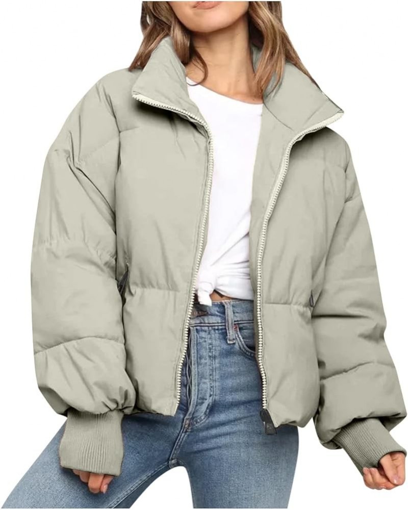 Womens Puffer Jackets Winter Warm Packable Hooded Down Coat Lightweight Slim Fit Full Zip Up Outerwear with Pockets E-green $...