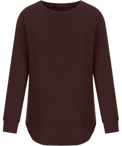 Sweatshirt for Women Fleece Crewneck Sweatshirts Casual Long Sleeve Tunic Tops for Leggings Trendy 2024 A06-wine $5.69 T-Shirts