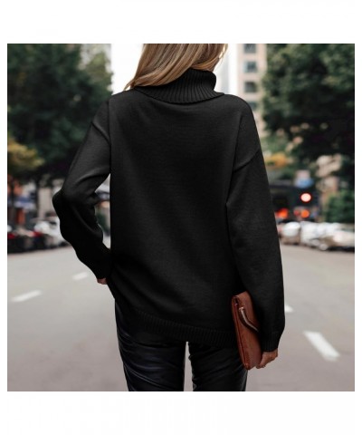 Womens Fall Tops 2023 Fashion Round Neck Long Sleeve Oversized Casual Ribbed Knit Loose Sweater Pullover Top 2184-maoyid-c-bl...