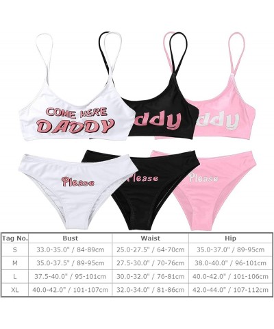 Women Sexy Lingerie Set Come Here Daddy Bra with Panty Set Anime Cosplay Underwear Sleepwear 2PCS Bikini Bathing Suit Yellow ...