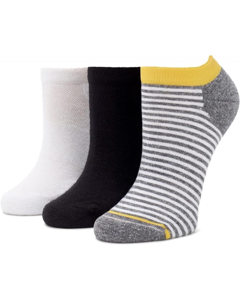 Women's Eco Sport Tab Back No Show 3 Pair Pack Pattern/Black/White - 3 Pair Pack $9.11 Socks