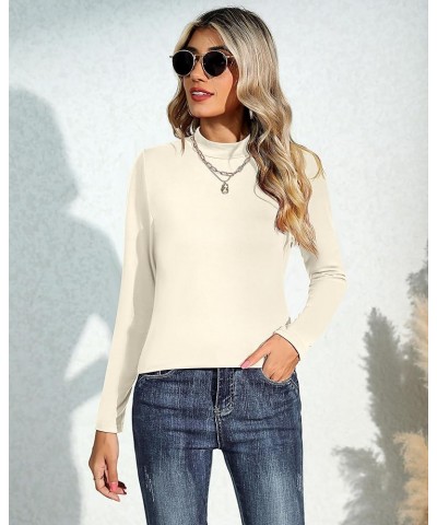 3 Pack Women's Mock Turtleneck Shirts, Long Sleeve Mock Neck Pullover Tops Slim Fitted Stretch Undershirt Tee Blouse Black, B...