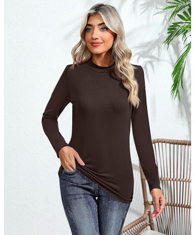 3 Pack Women's Mock Turtleneck Shirts, Long Sleeve Mock Neck Pullover Tops Slim Fitted Stretch Undershirt Tee Blouse Black, B...