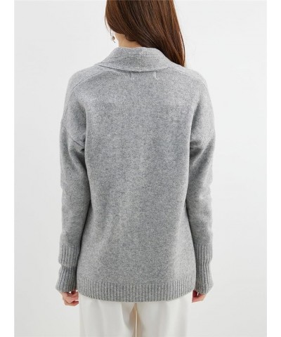 Women's Merino Wool Cardigans Sweater Vintage Warm Soft Long Sleeve Knitted Sweaters Gray9 $47.25 Sweaters