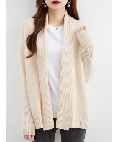 Women's Merino Wool Cardigans Sweater Vintage Warm Soft Long Sleeve Knitted Sweaters Gray9 $47.25 Sweaters