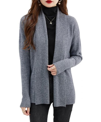 Women's Merino Wool Cardigans Sweater Vintage Warm Soft Long Sleeve Knitted Sweaters Gray9 $47.25 Sweaters