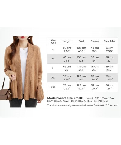 Women's Merino Wool Cardigans Sweater Vintage Warm Soft Long Sleeve Knitted Sweaters Gray9 $47.25 Sweaters